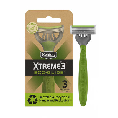Schick Xtreme3 Glide Disposable Razors 3 Count   Flexible 3-Blade Razors for Men