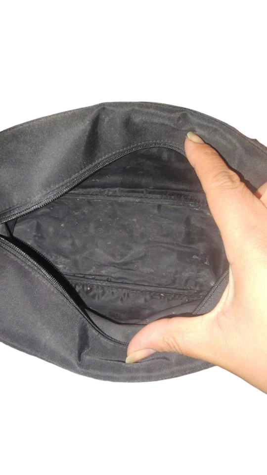 Chanel Para Hombre Bolsa de Aseo Bolsa de Viaje Negro Nylon Cremallera Foto 4 de 4