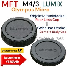 M 4/3  Lumix  Olympus Micro MFT Objektiv & Gehäuse Deckel , Lens & Body Cap