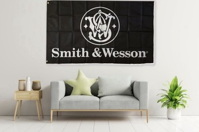Smith & Wesson S&W Flag Banner Choose Size Wall Tapestry Garage Decor