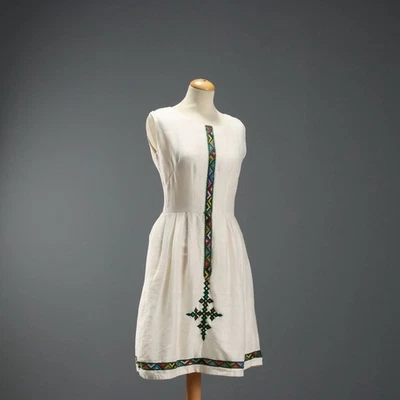 Vintage Ethnisches Kleid Baumwolle Gr. 44 Äthiopien der 1960er Jahre - Bild 1 von 4