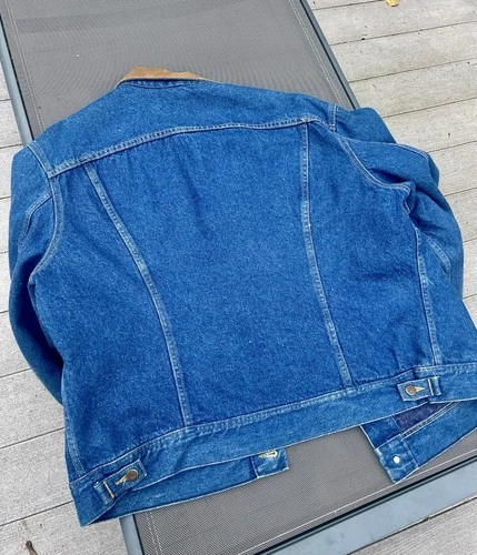 Vintage Lee Rider Blanket Lined Denim Jacket Mens 48L USA 100% Cotton Rancher image 6