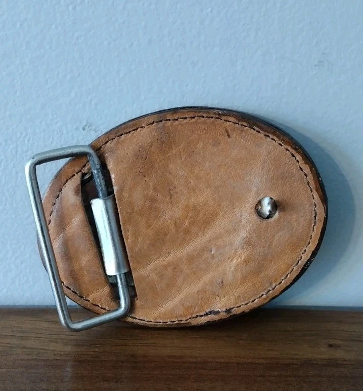 MEXICO Leather Belt Buckle, Handmade; Hand-Tooled Decorative Belt Buckle - Image 4 of 4