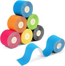 Kinesiology Sports Tape, 6PCS 5Cm*5M Roll of Elastic Waterproof Muscle Support T 0.83 per metre