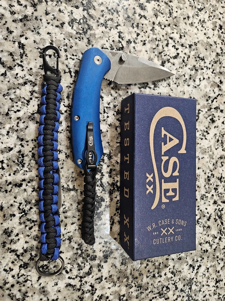 Case Westline Cuchillo Azul Llavero Cuchillo de Bolsillo Cordón Policía Seguridad EDC Foto 4 de 4
