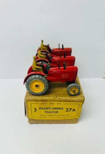 Dinky Toys 27A Massey-Harris Tractor, TRADE BOX, Original, Vintage, Rare.