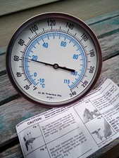 H.O. Trerice 52-2105 Bimetal Thermometer 5in 20-240F 1/2" NPT 4" Stem -10/115C