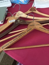 Vintage 5 Different Wooden Hangers From NY,Nordstrom,silverwoods,Harrahs,Ewarts
