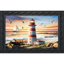 Briarwood Lane Lighthouse At Sunset Doormat