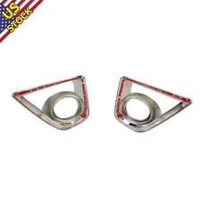 Left+Right ABS Chrome Front Fog Light Cover Trim For Mazda CX-5 2013-2014