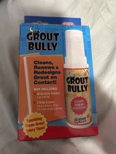 NEW As Seen On TV Grout Bully WHITE Cleaning Kit Solution And Erasers Tile Grout