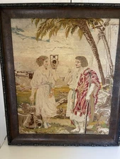 Biblical Wool Needlepoint Framed Tapestry