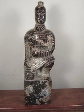 Old Chinese Kunlun Jade Carved Warrior Statue