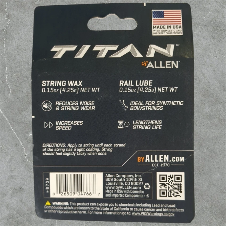 Titan Crossbow String Wax & Rail Lube 673A Allen Company 2 units 4 total sticks - Image 4 of 4
