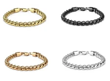 Stainless Steel Men Bracelet - High Quality Spiga Chain Light Weigh Bracelet