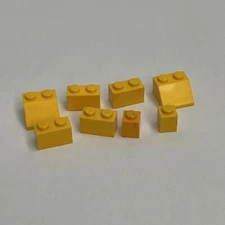 Lego 3039 3004 3005 Orange-Yellow Replacement Add-on Pieces Parts Lot of 8