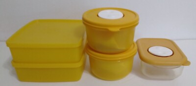 Tupperware set of 5 yellow 1458,1667 and 3387A | eBay