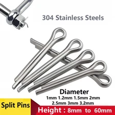 Cotter Split Pins - A2 Stainless Steel 1.0mm 1.2mm 1.5mm 2mm 2.5mm 3mm 3.2mm