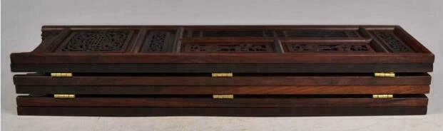 Alter verzierter Blumenschirm Handarbeit Holz ausgehöhlt geschnitzt Sammlerstücke - Bild 3 von 4