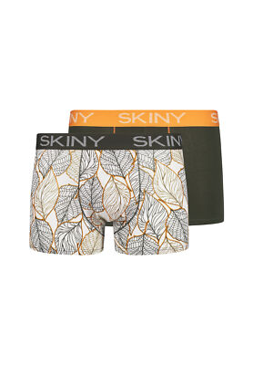 Skiny 2er Pack Herren Pant Every Day Multipack Offwhite Leaves Selection NEU