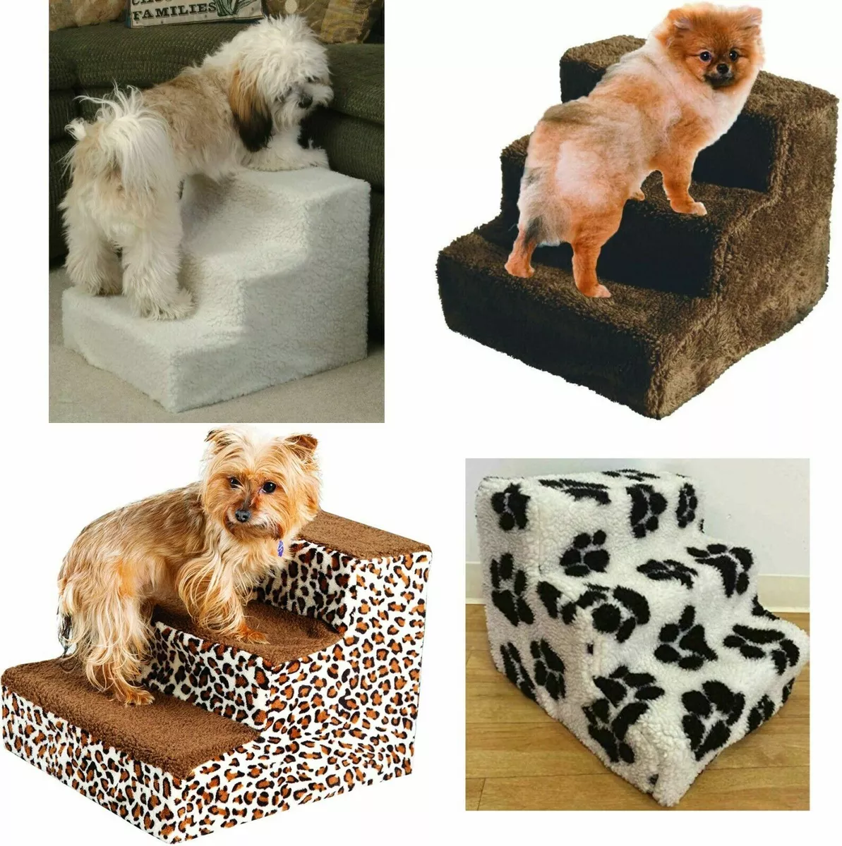Pet Stairs 3 Steps Soft Portable Cat Dog Ramp Ladder w Cover