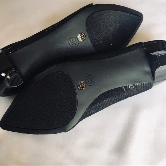 NUEVO East 5th Hamaca Negro Imitación Cuero Tacones Talla 7.5 Espuma con Memoria Cómodo Informal Foto 3 de 4