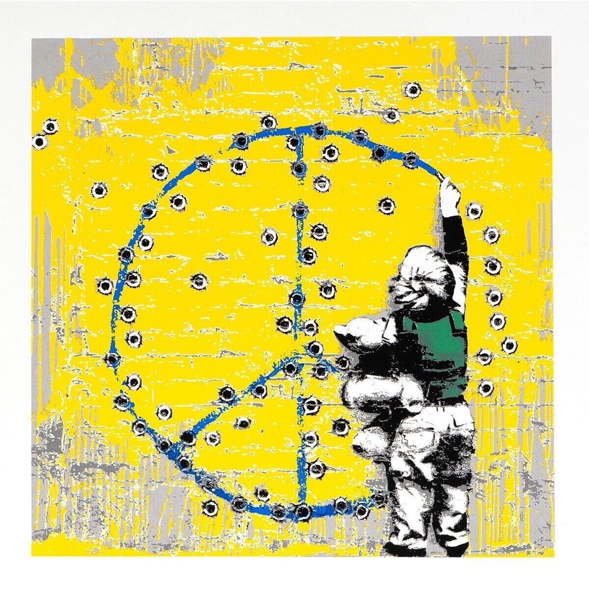 Hijack Art WAR CHILD Hand signed Mr.Brainwash son screen print