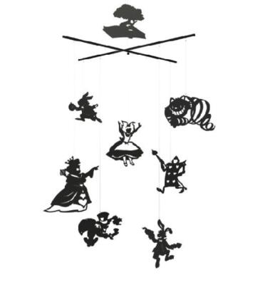 Alice in Wonderland Laser cut Hanging Mobile Made in Spain Cheshire Cat Rabbit