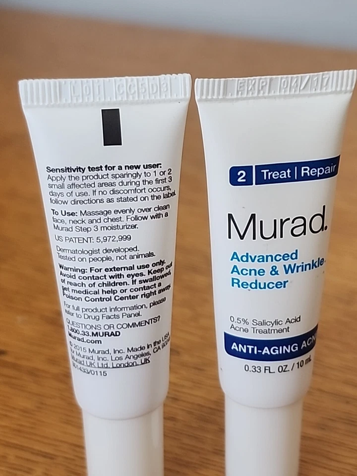 Lote de 2 soluciones de limpieza de acné Murad,33 fl nuevas sin caja Foto 3 de 4