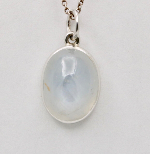 Vintage Cabochon Star Sapphire 14K White Gold Charm Pendant - 第 1/6 張圖片