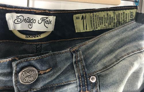 Blue Lightweight Skinny Jeans Low Rise Women's Size 11/32 by Indigo Rein