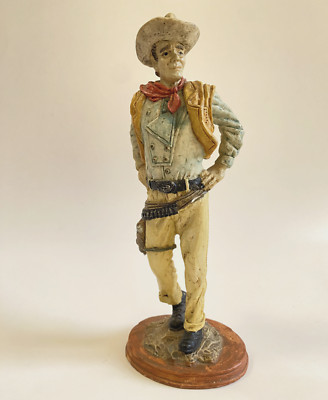Western Sculpture Cowboy Figurine, 9.2 Inches Tall Vintage,