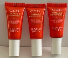Lot of 3 Sunday Riley C.E.O. 15% Vitamin C Brightening Serum CEO .17oz. / 5ml ea