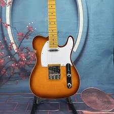 Sunburst  TL Style Electric Guitar White Pickguard Maple Fretboard