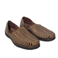 sunsteps handwoven mens brown leather huarache size 11.5