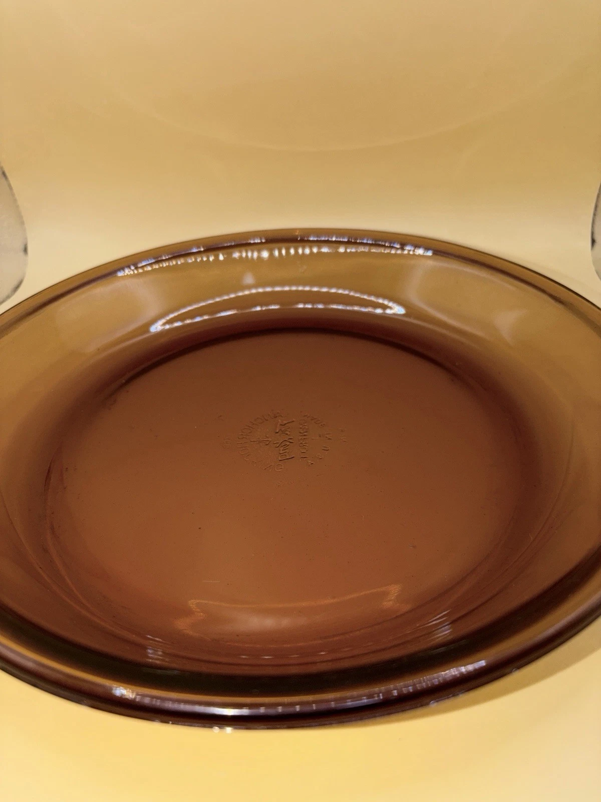 Vintage 9 Inch Anchor Hocking Fire King Amber Pie Dish