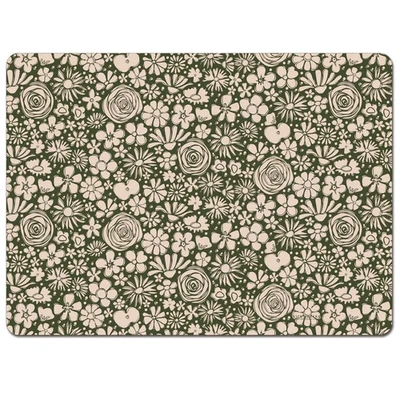 COUNTERART Midnight Vines Hardboard Placemats with Protective Cork Backing 4 Pack