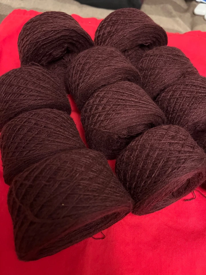 Recycled  100% Cashmere, wine,  6.25  oz or 178  grams, washed and straightened. - Image 2 of 3