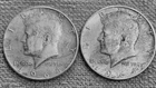 1- 1964 P and D Kennedy half dollar coins