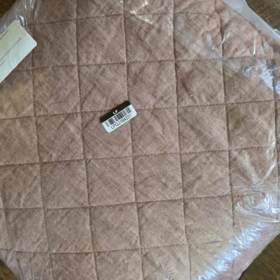 COLCHA DE DIAMANTES DE LINO BELGA GRANERO DE CERÁMICA - Completa/Reina - LADRILLO - NUEVA CON ETIQUETAS Foto 3 de 4