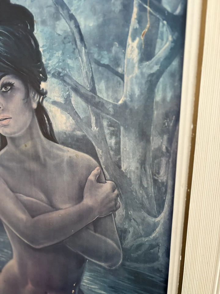 J H Lynch The Water Nymph 1960s Large Print original frame Kitch - Image 4 of 4