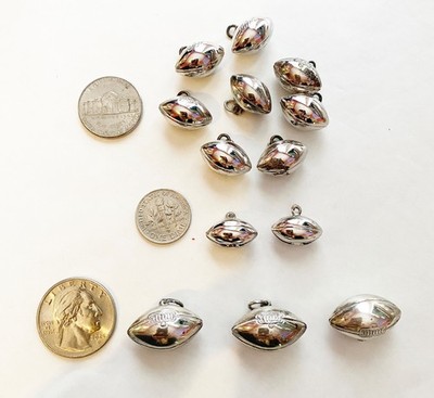 13 Small and Medium VINTAGE JMF STERLING SILVER FOOTBALL CHARMS THREE SIZES