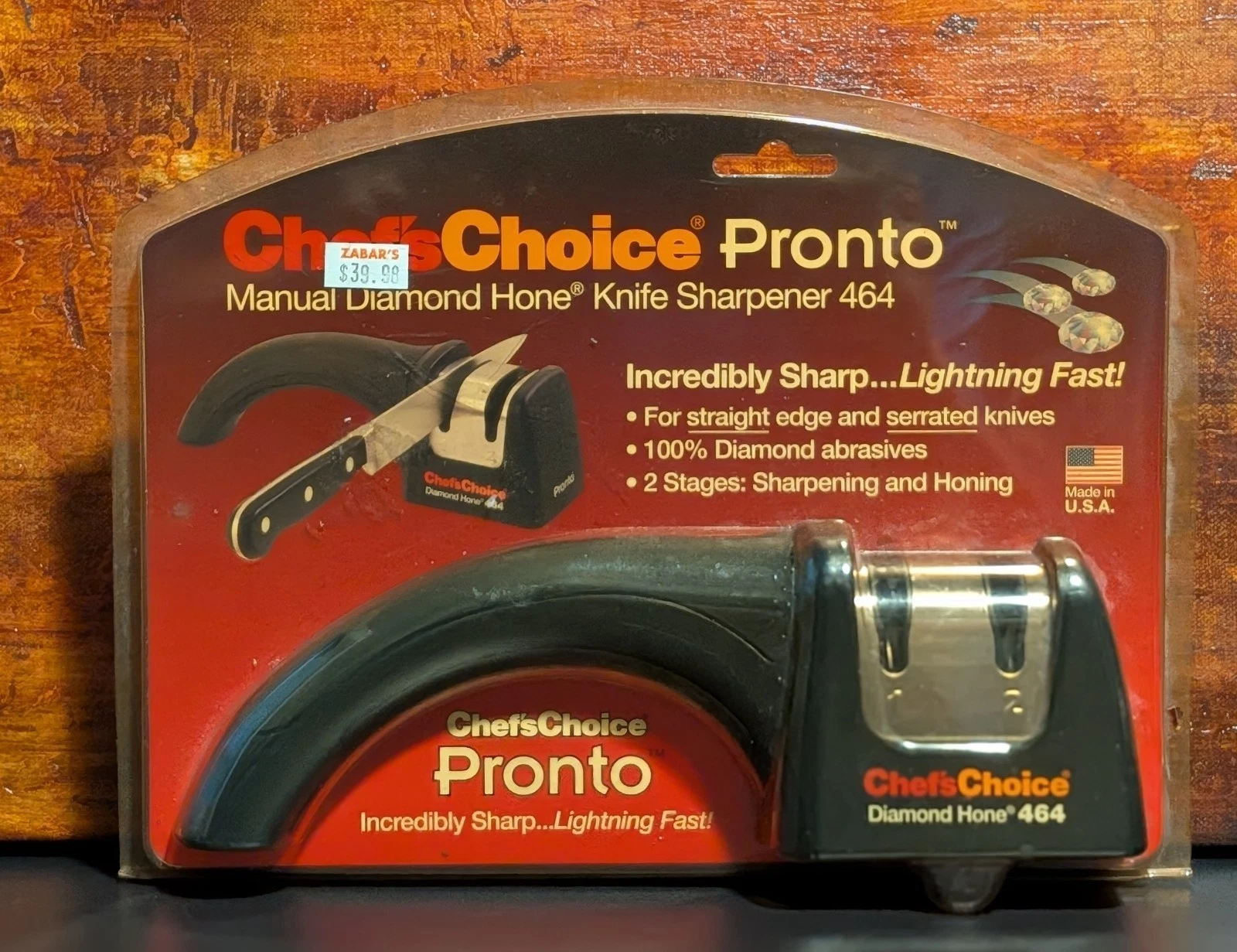Chef's Choice 464 Pronto Diamond Hone 2 Stage Manual Sharpener - New Old Stock
