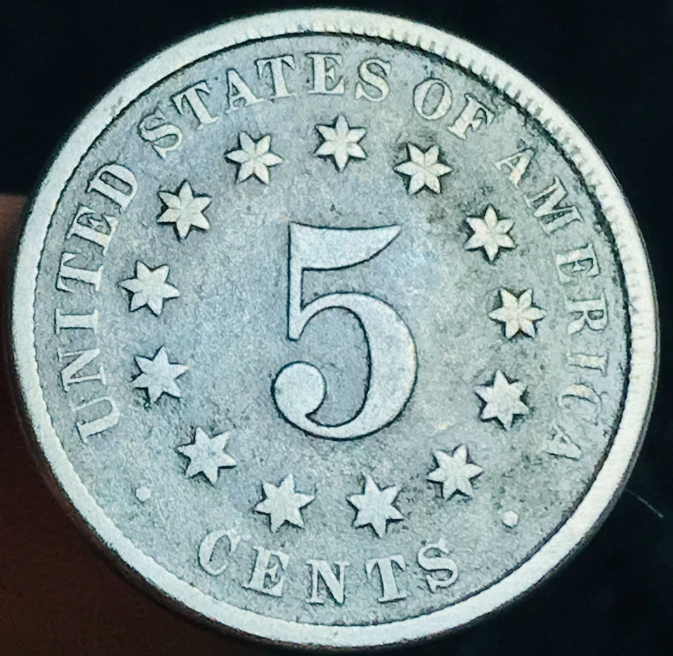 1876 Shield Nickel 5 Cents 5C Ungraded Circulated Centennial US Coin CC28319 - Image 4 of 4