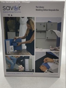 Savor Tan Blue Storage Reinvented The Library : Wedding Edition Keepsake Box