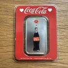 1oz .999 Silver Coca Cola Valentines Bar Colourised Sealed In Tep 2000 Mintage