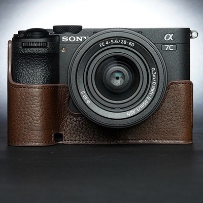 Handmade Leather Camera Half Cover Case Protective Base For Sony A7C2 A7CII A7CR