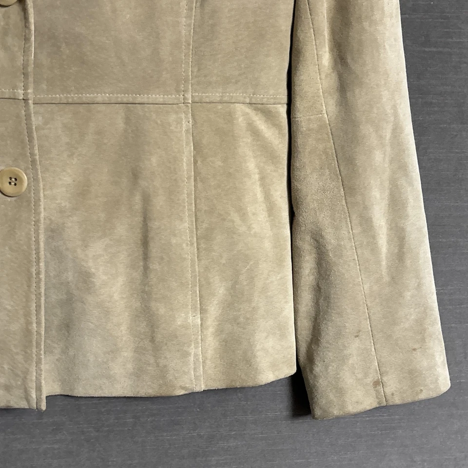 Chaqueta De Colección Liz Claiborne 12 Beige Gamuza Blazer Western Retro Minimalista y2k Años 90 Foto 4 de 4