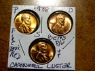 1938PDS Lincoln Penny Year Set Lustrous RED Cartwheel Gem+ Brilliant Unc.  L1