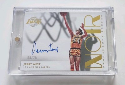 Jerry West 2022-23 Panini Noir Shadow Signatures Auto Gold 9/25 #SHS-JWE